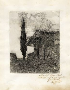  Giovanni Fattori  (Livorno, 1825 - Firenze, 1908) : La porticciola presso Firenze.  - Auction Graphics & Books - Libreria Antiquaria Gonnelli - Casa d'Aste - Gonnelli Casa d'Aste
