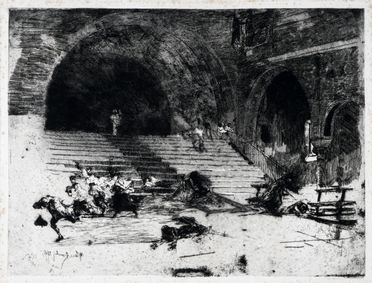  Mosè Bianchi  (Monza, 1840 - 1904) : Scena simbolica.  - Asta Grafica & Libri - Libreria Antiquaria Gonnelli - Casa d'Aste - Gonnelli Casa d'Aste