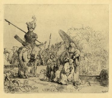  Rembrandt Harmenszoon van Rijn  (Leida, 1606 - Amsterdam, 1669) : Il battesimo dell'eunuco.  - Asta Grafica & Libri - Libreria Antiquaria Gonnelli - Casa d'Aste - Gonnelli Casa d'Aste