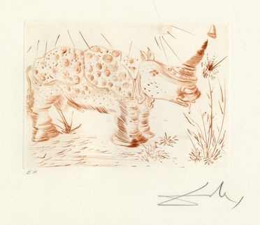  Salvador Dalì  (Figueres, 1904 - 1989) : Rinoceronte.  - Auction Graphics & Books - Libreria Antiquaria Gonnelli - Casa d'Aste - Gonnelli Casa d'Aste