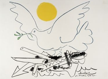  Pablo Picasso  (Malaga, 1881 - Mougins, 1973) : Colombe les armes  la ferraille.  - Auction Graphics & Books - Libreria Antiquaria Gonnelli - Casa d'Aste - Gonnelli Casa d'Aste