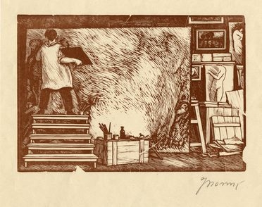  Francesco Nonni  (Faenza, 1885 - 1975) : Il mancino.  - Auction Graphics & Books - Libreria Antiquaria Gonnelli - Casa d'Aste - Gonnelli Casa d'Aste