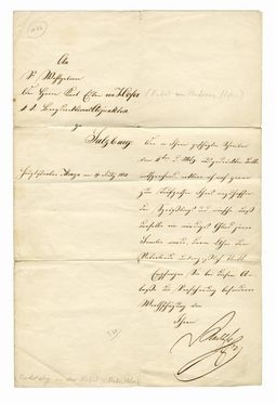  Radetzky Johann Josef Wenzel : Lettera autografa firmata inviata a Hofer.  - Asta Grafica & Libri - Libreria Antiquaria Gonnelli - Casa d'Aste - Gonnelli Casa d'Aste