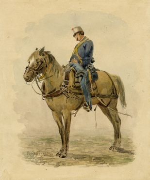  Ruggero Panerai  (Firenze, 1862 - Parigi, 1923) : Uomo e cavallo.  - Asta Grafica & Libri - Libreria Antiquaria Gonnelli - Casa d'Aste - Gonnelli Casa d'Aste