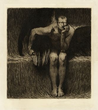  Franz Von Stuck  (Tettenweis, 1863 - Monaco di Baviera, 1928) : Lucifer.  - Asta Grafica & Libri - Libreria Antiquaria Gonnelli - Casa d'Aste - Gonnelli Casa d'Aste