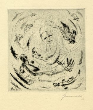  Walter Gramatté  (Berlino, 1897 - Amburgo, 1929) : Der Traum von den Fischen (Il sogno dei pesci).  - Auction Graphics & Books - Libreria Antiquaria Gonnelli - Casa d'Aste - Gonnelli Casa d'Aste