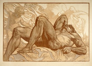  Adolfo De Carolis  (Montefiore dell'Aso, 1874 - Roma, 1928) : Il gigante caduto.  - Auction Graphics & Books - Libreria Antiquaria Gonnelli - Casa d'Aste - Gonnelli Casa d'Aste