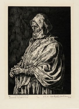  Mario Delitala  (Orani, 1887 - Sassari, 1990) : Donna barbaricina.  - Auction Graphics & Books - Libreria Antiquaria Gonnelli - Casa d'Aste - Gonnelli Casa d'Aste