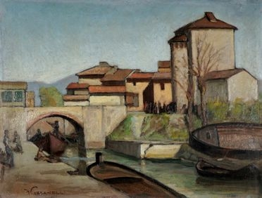  Ferruccio Pizzanelli  (Pisa, 1879 - 1950) : Fosso dei Navicelli.  - Auction Graphics & Books - Libreria Antiquaria Gonnelli - Casa d'Aste - Gonnelli Casa d'Aste