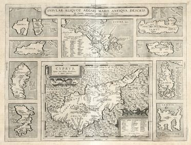  Abraham Ortelius  (Anversa, 1527 - 1598) : Insularum Aliquot Aegaei Maris Antiqua Descrip.  - Auction Graphics & Books - Libreria Antiquaria Gonnelli - Casa d'Aste - Gonnelli Casa d'Aste