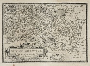  Abraham Ortelius  (Anversa, 1527 - 1598) : Brixiani Agri Typus. Brixia, Cygnea Supposita in Specula.  - Asta Grafica & Libri - Libreria Antiquaria Gonnelli - Casa d'Aste - Gonnelli Casa d'Aste
