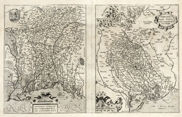  Abraham Ortelius  (Anversa, 1527 - 1598) : Lotto di cinque carte geografiche dell'Italia del Nord.  - Asta Grafica & Libri - Libreria Antiquaria Gonnelli - Casa d'Aste - Gonnelli Casa d'Aste