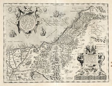  Abraham Ortelius  (Anversa, 1527 - 1598) : Lotto di due carte geografiche di Israele e Palestina.  - Asta Grafica & Libri - Libreria Antiquaria Gonnelli - Casa d'Aste - Gonnelli Casa d'Aste