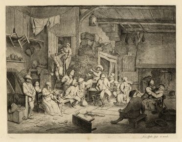  Adriaen (van) Ostade  (Haarlem, 1610 - ivi, 1685) : La danza all'osteria.  - Auction Graphics & Books - Libreria Antiquaria Gonnelli - Casa d'Aste - Gonnelli Casa d'Aste