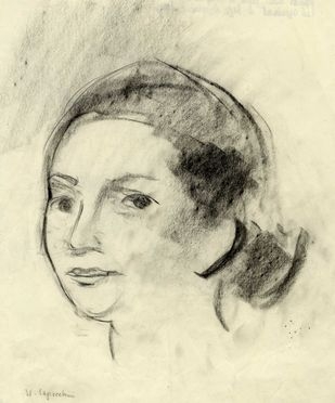  Ugo Capocchini  (Barberino Val d'Elsa, 1901 - Firenze, 1980) : Ritratto femminile.  - Auction Graphics & Books - Libreria Antiquaria Gonnelli - Casa d'Aste - Gonnelli Casa d'Aste