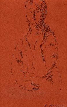  Antonio Bueno  (Berlino, 1918 - Fiesole, 1984) : Ritratto femminile.  - Auction Graphics & Books - Libreria Antiquaria Gonnelli - Casa d'Aste - Gonnelli Casa d'Aste