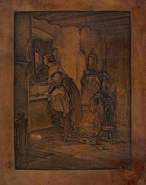  August (von) Kreling  (1819 - 1876) : Dama alla finestra.  - Auction Graphics & Books - Libreria Antiquaria Gonnelli - Casa d'Aste - Gonnelli Casa d'Aste