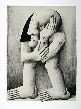  Horst Antes  (Heppenheim, 1936) : Figur mit einer wunde.  - Auction Graphics & Books - Libreria Antiquaria Gonnelli - Casa d'Aste - Gonnelli Casa d'Aste