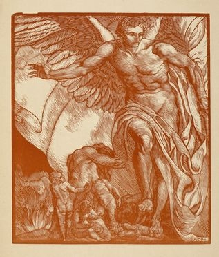  Adolfo De Carolis  (Montefiore dell'Aso, 1874 - Roma, 1928) : L'angelo.  - Auction Graphics & Books - Libreria Antiquaria Gonnelli - Casa d'Aste - Gonnelli Casa d'Aste