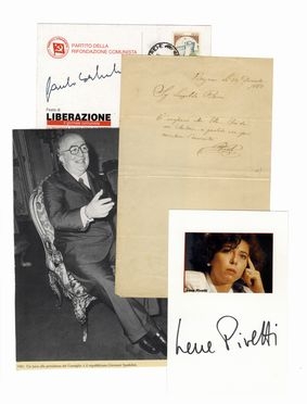 Raccolta di autografi di politici italiani.  - Auction Graphics & Books - Libreria Antiquaria Gonnelli - Casa d'Aste - Gonnelli Casa d'Aste