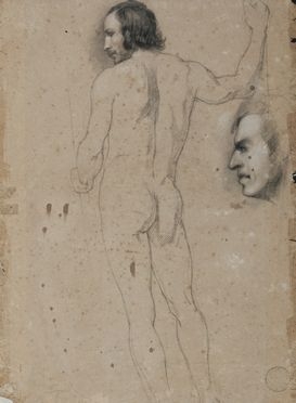  Filadelfo Simi  (Levigliani, 1849 - Firenze, 1923) : Nudo maschile.  - Auction Graphics & Books - Libreria Antiquaria Gonnelli - Casa d'Aste - Gonnelli Casa d'Aste