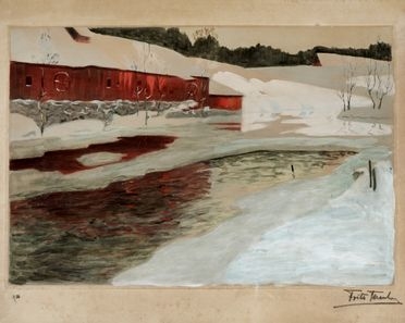  Frits Thaulow  (Oslo, 1847 - Volendam, 1906) : Inntrykk fra sne (Impressioni di neve, Effetto di neve in Norvegia).  - Auction Graphics & Books - Libreria Antiquaria Gonnelli - Casa d'Aste - Gonnelli Casa d'Aste