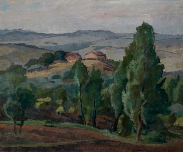  Raffaele De Grada  (Milano, 1885 - 1957) [attribuito a] : Paesaggio.  - Auction Graphics & Books - Libreria Antiquaria Gonnelli - Casa d'Aste - Gonnelli Casa d'Aste