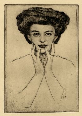  Bruno Héroux  (Lipsia, 1868 - 1944) : Ritratto femminile.  - Auction Graphics & Books - Libreria Antiquaria Gonnelli - Casa d'Aste - Gonnelli Casa d'Aste