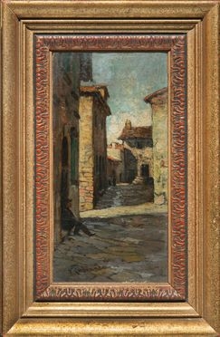  Vincenzo Cabianca  (Verona, 1827 - Roma, 1902) [attribuito a] : Viale con figura.  - Auction Graphics & Books - Libreria Antiquaria Gonnelli - Casa d'Aste - Gonnelli Casa d'Aste
