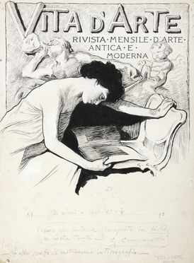  Giovanni Battista Carpanetto  (Torino, 1863 - 1928) : Bozzetto per Vita d'Arte.  - Auction Graphics & Books - Libreria Antiquaria Gonnelli - Casa d'Aste - Gonnelli Casa d'Aste