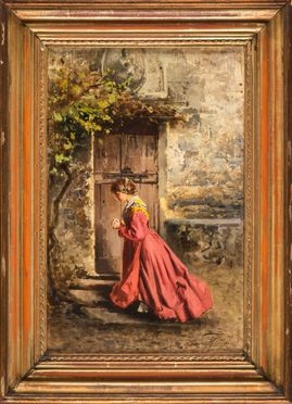 Giuseppe Puricelli Guerra  (Gallarate, 1835 - Casirate D'Adda, 1894) : Dama in preghiera.  - Auction Graphics & Books - Libreria Antiquaria Gonnelli - Casa d'Aste - Gonnelli Casa d'Aste
