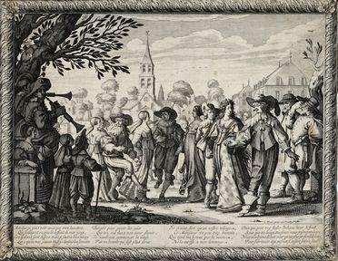  Abraham Bosse  (Tours, 1604 - Parigi, 1676) : Danza paesana con musici.  - Asta Grafica & Libri - Libreria Antiquaria Gonnelli - Casa d'Aste - Gonnelli Casa d'Aste