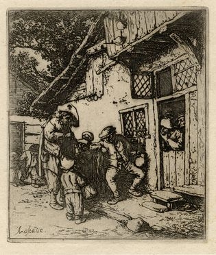  Adriaen (van) Ostade  (Haarlem,, 1610 - ivi, 1685) : Il suonatore di flauto e il tamburino.  - Auction Graphics & Books - Libreria Antiquaria Gonnelli - Casa d'Aste - Gonnelli Casa d'Aste