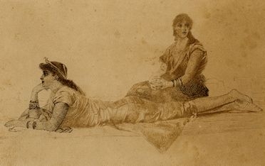  Pietro Scoppetta  (Amalfi, 1863 - Napoli, 1920) : Due donne orientali.  - Auction Graphics & Books - Libreria Antiquaria Gonnelli - Casa d'Aste - Gonnelli Casa d'Aste