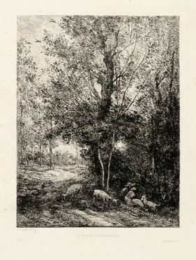  Charles François Daubigny  (Parigi, 1817 - 1878) : Le berger et la Bergère.  - Auction Graphics & Books - Libreria Antiquaria Gonnelli - Casa d'Aste - Gonnelli Casa d'Aste