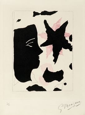  Georges Braque  (Argenteuil, 1882 - Parigi, 1963) : Profil aux étoiles.  - Asta Grafica & Libri - Libreria Antiquaria Gonnelli - Casa d'Aste - Gonnelli Casa d'Aste