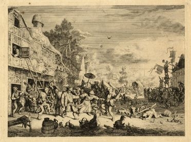  Cornelis Dusart  (Haarlem, 1660 - 1704) : Grande festa paesana.  - Auction Graphics & Books - Libreria Antiquaria Gonnelli - Casa d'Aste - Gonnelli Casa d'Aste