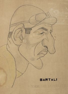  Anonimo del XX secolo : Ritratto di Gino Bartali.  - Auction Graphics & Books - Libreria Antiquaria Gonnelli - Casa d'Aste - Gonnelli Casa d'Aste
