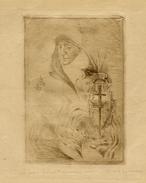  Raoul Dal Molin Ferenzona  (Firenze, 1879 - Milano, 1946) : I fari. Gabriele d'Annunzio.  - Auction Graphics & Books - Libreria Antiquaria Gonnelli - Casa d'Aste - Gonnelli Casa d'Aste