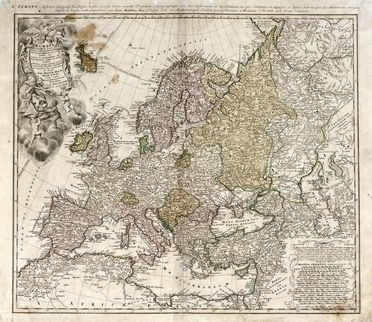  Johann Matthaus Haas  (Augsburg, 1684 - Wittenberg, 1742) : Lotto di due carte di Europa e Asia.  - Auction Graphics & Books - Libreria Antiquaria Gonnelli - Casa d'Aste - Gonnelli Casa d'Aste