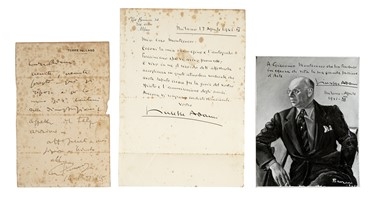  Puccini Giacomo : Lettera autografa firmata inviata a Giuseppe Adami.  - Asta Libri, autografi e manoscritti - Libreria Antiquaria Gonnelli - Casa d'Aste - Gonnelli Casa d'Aste