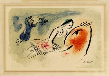  Marc Chagall  (Vitebsk, 1887 - St. Paul de  Vence, 1985) : Senza titolo.  - Asta Stampe, disegni e dipinti antichi, moderni e contemporanei [ASTA A TEMPO] - Libreria Antiquaria Gonnelli - Casa d'Aste - Gonnelli Casa d'Aste