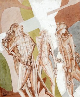  Alvise Monesi  (Melara, 1954) : Figure.  - Asta Stampe, disegni e dipinti antichi, moderni e contemporanei - Libreria Antiquaria Gonnelli - Casa d'Aste - Gonnelli Casa d'Aste