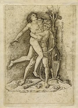  Giovanni Antonio da Brescia : Ercole e Anteo.  - Asta Stampe, disegni e dipinti  [..]