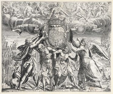  Matthäus Greuter  (Strasburgo, 1564 - Roma, 1638) : Allegoria di casa Farnese.  - Asta Stampe, disegni e dipinti antichi, moderni e contemporanei - Libreria Antiquaria Gonnelli - Casa d'Aste - Gonnelli Casa d'Aste