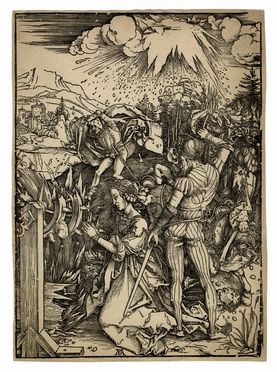  Albrecht Dürer  (Norimberga,, 1471 - 1528) : Il martirio di Santa Caterina.  - Asta Stampe, disegni e dipinti antichi, moderni e contemporanei - Libreria Antiquaria Gonnelli - Casa d'Aste - Gonnelli Casa d'Aste