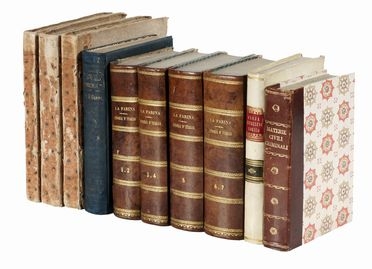 Lotto di 5 opere di letteratura.  Giuseppe La Farina, Paolo Segneri, Melchiorre  [..]