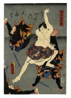  Utagawa Kunisada I (Toyokuni III)  (Edo, 1786 - 1865) : Ichikawa Ichiz? nel ruolo di Umejir? Nitta.  - Asta Stampe, disegni e dipinti antichi, moderni e contemporanei - Libreria Antiquaria Gonnelli - Casa d'Aste - Gonnelli Casa d'Aste