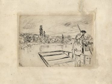  James Whistler Abbott McNeill  (Lowell, 1834 - Londra, 1903) : Sul lago.  - Asta Stampe, disegni e dipinti antichi, moderni e contemporanei - Libreria Antiquaria Gonnelli - Casa d'Aste - Gonnelli Casa d'Aste