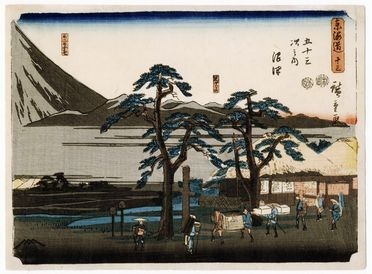  Ando Hiroshige  (Edo, 1797 - 1858) : Ashigarayama, Fuji no suso (Numazu: le montagne Ashigara ai piedi del monte Fuji).  - Asta Stampe, disegni e dipinti antichi, moderni e contemporanei - Libreria Antiquaria Gonnelli - Casa d'Aste - Gonnelli Casa d'Aste